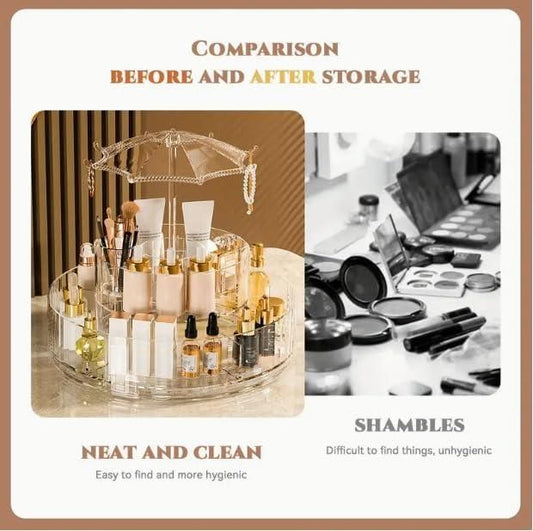 360° Umbrella-Shaped Makeup & Skincare Storage Rack